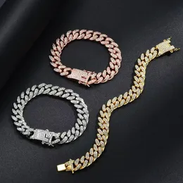 Kubanische Kette, Hip-Hop-Trend, Designer-Schmuckarmband für Männer, voller Diamant-Charm-Armreif, Herrenschmuck, Street-Rap-Armband, modischer Armreif, glänzende Kette