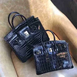 Kvinnors äkta handväska läderväskor designer krokodilväska en axel messenger high-end modemärke