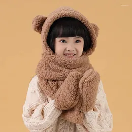 Chapéus 2023 moda inverno crianças novidade gorros bonés bonito urso quente orelha chapéu casual cachecol luvas crianças presente
