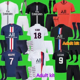 18 19 20 CAVANI MBAPPE camisas de futebol Maillots de futebol 2018 2019 2020 VERRATTI ICARDI DI MARIA Marquinhos camisa uniformes enfants pé terceiro 3º 4º kit adulto 1254