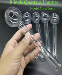 Le dernier tuyau de brûleur à mazout en cristal de quartz de 8 pouces 43 pouces tuyaux à ongles épais VS brûleur à mazout en verre pour bongs à eau en verre bongs dab oi6785846