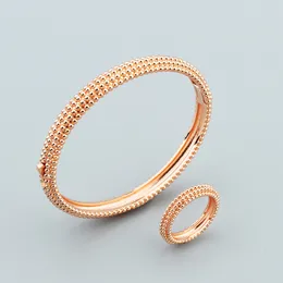 Bracciale rigido in oro rosa 18 carati con diamanti bracciale in argento con design bangle set di gioielli set femme donna uomo coppia bracciali catene di gioielli regali per feste matrimonio in rame