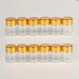 5 ml glasflaskor aluminium cap gyllene lock tomt transparent klart flytande presentbehållare som önskar burkar 50pcsgood qty kcpad