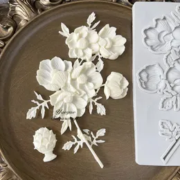 ベーキングカビの花のシリコンエポキシ樹脂プラスター型ケーキ型フォンダン型型装飾ツールdiy樹脂シリコン231017