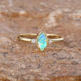 Обручальные кольца с камнем маркизы, обручальное кольцо, модное белое, синее, опаловое, тонкое для женщин, винтажное, золотого, серебряного цвета, минималистичные ювелирные изделия