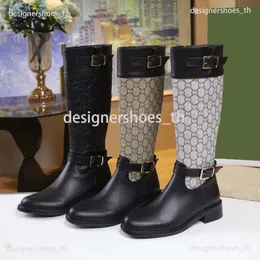 Designerskie buty mody kobiety buty do kolan butów liter kostki but but buts buts moda zimowe skórzane buty gruboziarniste obcasy buty