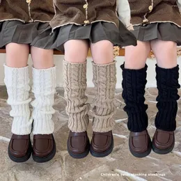 Women Socks Children Lolitas Twist Knitted Baby Girls Warm Foot Cover Cute Sweet Ballet Guards Long Stockings