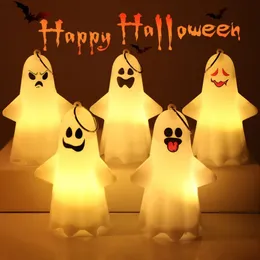 5/10Pcs LED Halloween Ghost Lights Cute Hanging Night Light Ghost Warm Lamp Halloween Party Haunted House Decor Gift For Kids