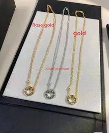 Carter Love Collece 18K Elmas Gül Altın Yeni Lüks Güzel Takı Zinciri Kolye Gold Gold Gold Heart Tasarımcı Markası