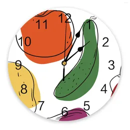 Настенные часы с героями мультфильмов, цветные блоки, фрукты, ПВХ, современный домашний декор, наклейки для гостиной, офиса, игольчатые цифровые часы