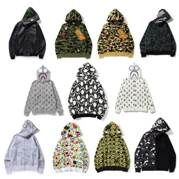 Shark hoodie designer hoodies män kvinnor sötkläder jacka haj mun mönster hoodie kamouflage tryck tröjor för manliga 12 färger kvinnor kläder