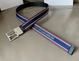Cintura reversibile in pelle e tela a righe Nero/Blu Cintura moda uomo Cintura Pantaloni Jeans Cinture eleganti Unisex
