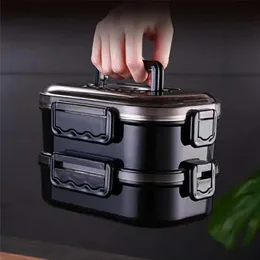 Bento Boxes Stainless Steel Lunch Box Portable Business Simple Compartment Bento Boxs Kitchen Leakproof Food Containers for Men Fitness Meal 231013