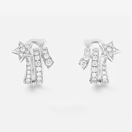 S925 Sterling Silver Meteor Studs Gorgeous Luxury Brand Jewelry AAA Zircon All Joker Fashion Elegant Lady the New 2021306B