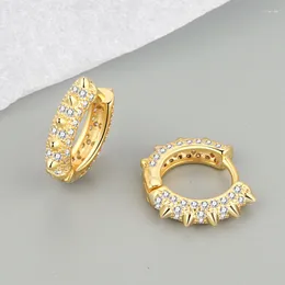 Hoopörhängen KofSAC Luxury Chic Full Zircon -nitar för kvinnor 925 Sterling Silver Jewelry Occident Trendy Small Earring Cool