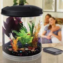 Aquariums AquaTunes 3.5Gallon Aquarium with Nature Sounds LED Lighting and Internal Power Filter Ideal for a Variety of Tropical Fish 231016