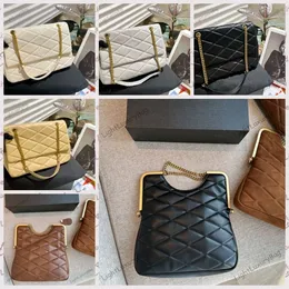 Sacs de créateurs de mode Chaîne en métal Or Femmes Sac à main Sac en cuir véritable Flip Cover Diagonal Messenger Bandoulière Boucle en métal Purse231017