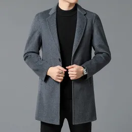 Mélanges de laine pour hommes, manteau intérieur décontracté, mode Fine, amovible, longueur moyenne, double face, Ni cachemire, hiver 2023, 231017