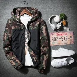 Men'S Jackets Mens London Long Sleeves Splicing Camouflage Windbreaker Sporting Slim Zipper Hoodies Coats Clothing 220924 D D3092