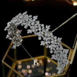 Luxe- Haute qualité cristal mariée bandeau bandeau cheveux 100% zircone bijoux féminins accessoires de cheveux de mariage diadème couronne Y200727291m