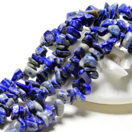 Perlen Großhandel Unregelmäßige Kiesform 5-8 mm Natürlicher Lapislazuli-Stein für Schmuckherstellung DIY Armband Halskette Strang 34''