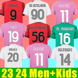 23/24 Milans Ibrahimovic Giroud Soccer Jerseys 2023 В гостях Pulisic Theo Tonali 4th рубашка Romagnoli Rafa Leoo S.Castillejo ac Reijnders Saelemaekers Футбольная форма