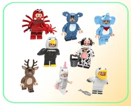 Мультяшное животное, корова, слон, орел, пеликан, лось, паук, коала, единорог, мини-фигурка, строительные блоки, кирпичная игрушка для Kid9096234