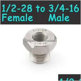 1/2-28 To 3/4-16 Stainless Steel Thread Adapter Screw Converter For Napa 4003 Wix 24003 1/2X28 Unef Female 3/4X16 Male Unf