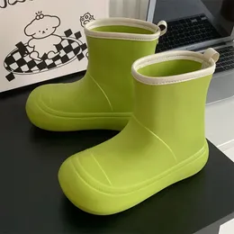 Stivali da donna impermeabili Piattaforma invernale verde mela Stivale con fondo spesso in pelliccia bottes alla caviglia scarpe in lana pelle di pecora vera pelle pelle classica Calde scarpe invernali