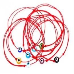 Ship 100pcs Red String Evil Eye Lucky Red Cord justerbar armband NEW237V