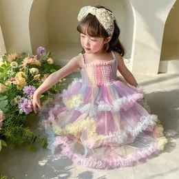 Robes de fille Robes en robe d'été pour les filles enfants Verano Rianbow Fantasia Nuevo En Sukienka Dla Dziewczynki anniversaire princesse fée