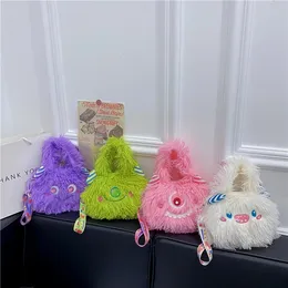 Mädchen 'Heart Inns Cartoon Little Monster niedlich ein Eyed Strange Plush One Schulter schräg Straddle Bag Handy Bag Girls' trendige Tasche