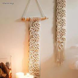 Gobeliny Gerring Nordic Bohemian MacRAme Waiting Wiszące Śliczne Dekorowanie pokoju Dekor świąteczne Prezenty Tabelin Vintage Ornament Dekoracja salonu 231017