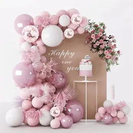 Altri articoli per feste per eventi Palloncini rosa bianchi Kit ghirlanda Ragazza Primo compleanno Decorazioni per feste Baby Shower Palloncini rosa cromati Decorazione per feste 231017