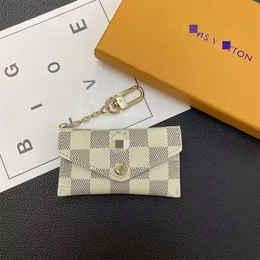 İyi Yeni Tasarımcı Keychain Moda Kadın Mini Cüzdan Yüksek Kalite Orijinal Deri Erkek Para Çantası Renk Cüzdanları Tutucu V