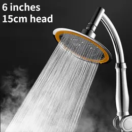 Cabeças de chuveiro de banheiro de 6 polegadas cabeça de chuveiro de alta pressão 360 ajustável grande redondo grande pulverizador de chuva acessórios de banheiro de mão alcachofa ducha 231013