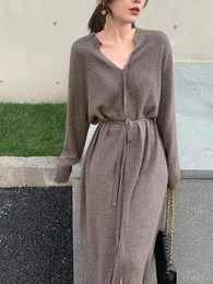 Urban Seksowne sukienki Vintage Sweter dzianinowa sukienka dla kobiet