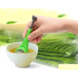 커피 티 도구 10pcs Infuser 18cm 마시는 음료 용기 가젯 측정 소용돌이 가파른 볶음 및 프레스 음식 등급 플라스틱 S 스트레이너 DHYCB