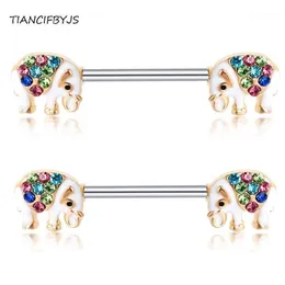 Tiancifbyjs piercing de barra de mamilo, brinco carlitage 14g, aço inoxidável, joias de corpo inteiro, anéis de mamilo de cristal, barras 20pcs1259t