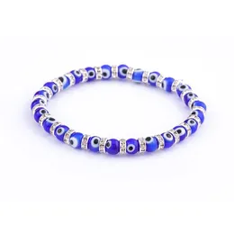 Charm Bracelets 20Pcs/Lot Trendy Simple Lucky Evil Eye Relius Charms Bracelet Blue Beads Strands Match Turkish Bracelets For Jewelry B Dhsjk