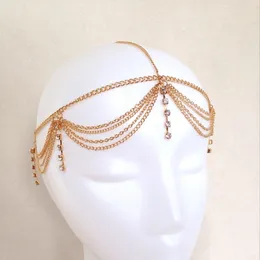 Hair Clips Stunning Beautiful Rhinestone Metal Head Chain Headband Headpiece Band Gift Tocados Para Boda Cabelo Noiva Jewelry