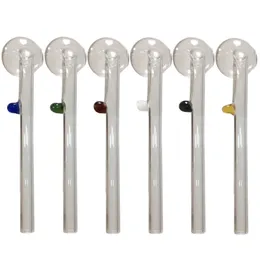 Pyrex krökt glasoljebrännare rör 140 mm längd med färgat stativ handtag 30 mm skålar Skjutglasbrännare rör ner stam för vattenbubblor