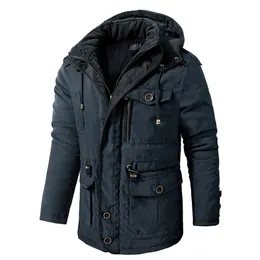 Herrarna ner parkas fleece inre bomullspadded manlig vindbrytare huva outwear bomull parta snörockar tjockare varm vinterjacka kashmir 231017