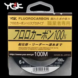 Lenza treccia importata dal Giappone YGK 100M 100% super resistente lenza in vero fluorocarbonio lenza in carbonio passacavo anteriore monofilamento trasparente 231017