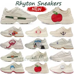 Кроссовки Rhyton Повседневная обувь Дизайнерская обувь на платформе Мужчины Женщины Многоцветные кроссовки для папы Проблемные кроссовки Apple Brick Red Mouth Runner eur 34-45