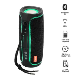 مكبرات صوت محمولة TG288 Bluetooth Speaker Wireless LED 1800MAH IPX6 مقاوم للماء باس باس بوكس ​​AUX TF USB مكبرات الصوت 231017