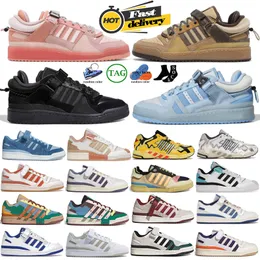 Bad av hög kvalitet dålig kanin x original forum powerfase låga casual skor designer män kvinnor som kör sneakers benito blå ton kärna svart påsk utomhus sporttränare tränare