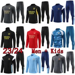 2023 2024 Arsen Pepe Saka Men Soccer Tracksuit Gunners Man Tracksuits 23 24 City de Bruyne Foden Kids Kits Football Training Suvetement Child Jogging Set