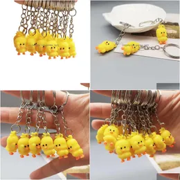 Parti Aynı Net Kırmızı Duckling Anahtar Zinciri Mini 2.5cm Anahtarlık Aksesuarları Hediye Toptan Damla Teslimat Ev Bahçesi Festivali Sup DHXP