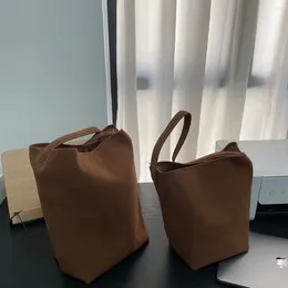 Sac seau Portable en cuir suédé rouge pour femmes, grande capacité, asymétrique épaule dénudée, fourre-tout de haute qualité, automne et hiver